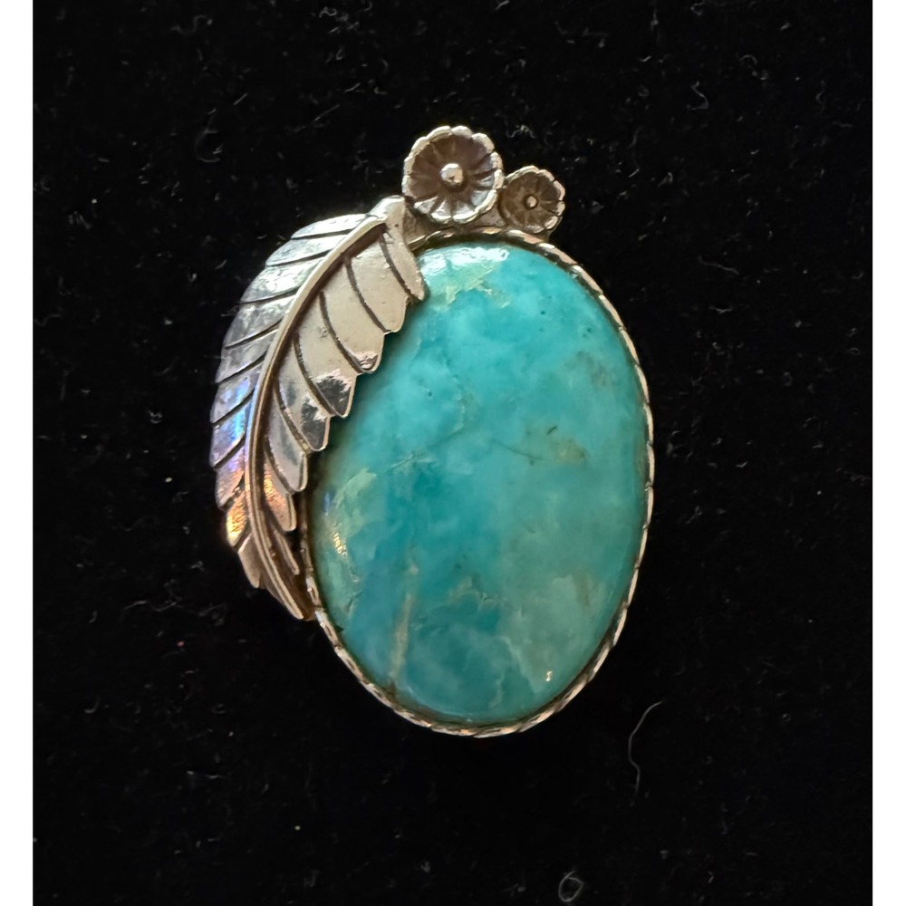 Native American Navajo Sterling Silver & Turquoise Pendant